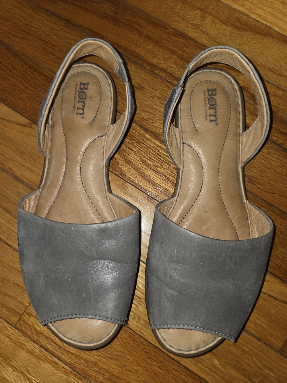 Born Women’s Gray Leather Slingback Sandals